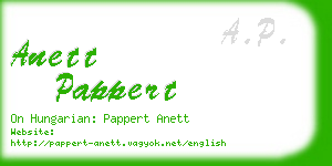 anett pappert business card